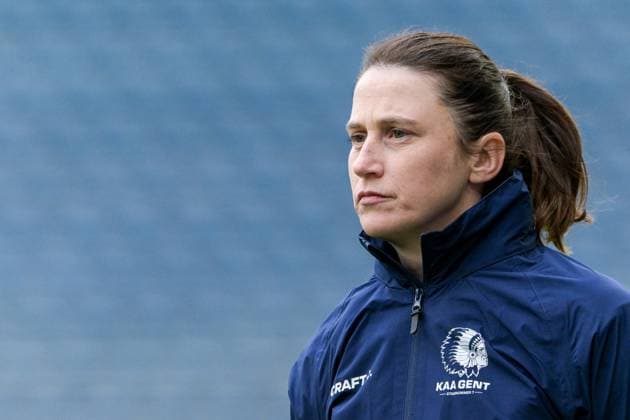 241123 KAA GENT LADIES VS STANDARD headcoach Heleen Jaques of KAA Gent Ladies pictured during a female soccer game between KAA Gent Ladies and Standard Femina de Liege on the 11 th matchday of the 2024 - 2025 season of the Belgian Lotto Womens Super League , on Saturday 23 November 2024 in Gent , BELGIUM . PHOTO SPORTPIX Stijn Audooren  Copyright: xSportpix.bex xStijnxAudoorenxStijnxAudoorenx