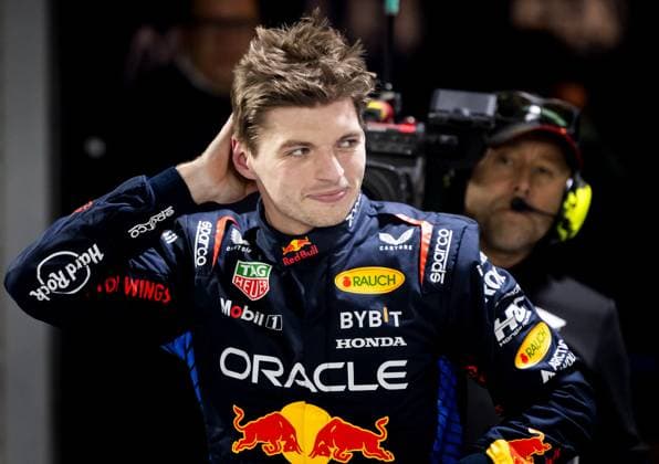 LAS VEGAS - Max Verstappen (Red Bull Racing) after winning his fourth world title after the Las Vegas Grand Prix. ANP SEM VAN DER WAL xVIxANPxSportx xxANPxIVx 514147327 originalFilename: 514147327.jpg
