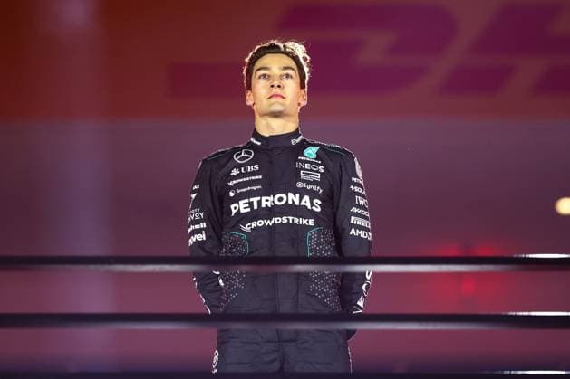 Winner, Winner, George Russell Mercedes AMG , Las Vegas Grand Prix, Motorsport, Men, Formula 1, Race, 23 11 2024 Las Vegas Nevada USA Copyright: xkolbert-press ChristianxKolbertx