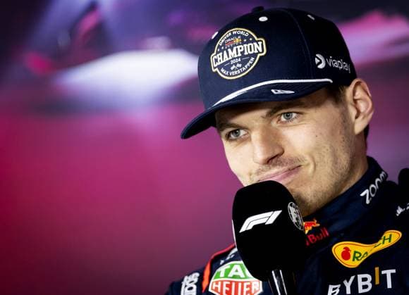 LAS VEGAS - Max Verstappen (Red Bull Racing) during a press conference, PK, Pressekonferenz after winning his fourth world title following the Las Vegas Grand Prix. ANP SEM VAN DER WAL xVIxANPxSportx xxANPxIVx 514147764 originalFilename: 514147764.jpg