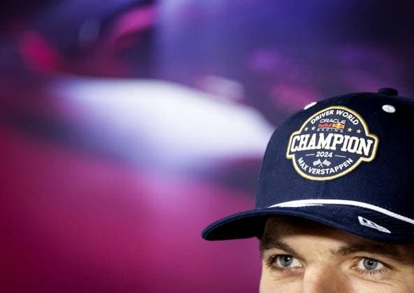 LAS VEGAS - Max Verstappen (Red Bull Racing) during a press conference, PK, Pressekonferenz after winning his fourth world title following the Las Vegas Grand Prix. ANP SEM VAN DER WAL xVIxANPxSportx xxANPxIVx 514147850 originalFilename: 514147850.jpg