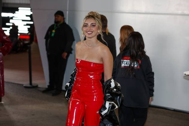 Television presenter Emelia Hartford, Las Vegas Grand Prix, Motorsport, Men, Formula 1, Race, 23 11 2024 Las Vegas Nevada USA Copyright: xkolbert-press ChristianxKolbertx