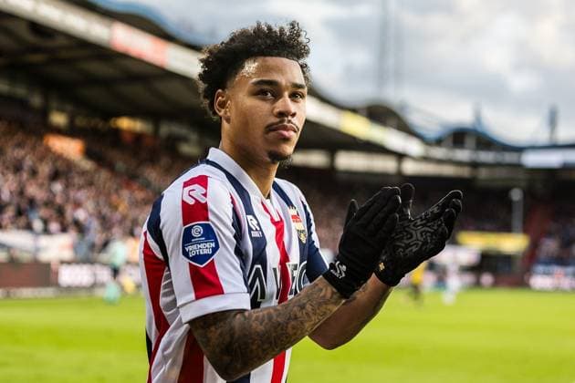 TILBURG, 24-11-2024. Koning Willem II stadium. Eredivisie voetbal, season, 2024-2025. Willem II - NAC. Final score 2-2. Willem II player Emilio Kehrer, player substitution. Willem II - NAC  x26823805x Copyright: