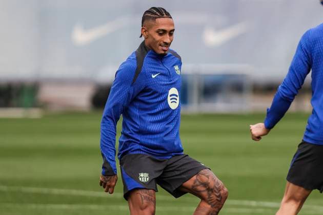 November 25, 2024, Sant Joan Despi, Barcelona, SPAIN: Raphinha Dias Belloli during the training day of FC Barcelona, Barca ahead UEFA Champions League, football match against Stade Brestois 29 at Ciudad Esportiva Joan Gamper on November 25, 2024 in Sant Joan Despi, Barcelona, Spain. Sant Joan Despi SPAIN - ZUMAa181 20241125_zaa_a181_032 Copyright: xJavierxBorregox