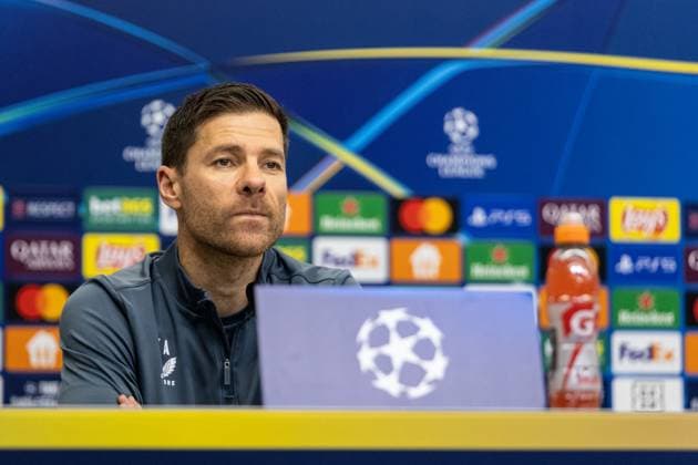 Press conference Bayer 04 Leverkusen, 25 11 2024 Xabi Alonso Head Coach, Bayer 04 Leverkusen , Press conference Bayer 04 Leverkusen BayArena, Leverkusen, 25 11 2024 Press conference for the UEFA Champions League match against RB Salzburg Copyright: xBEAUTIFULxSPORTS Buriakovx