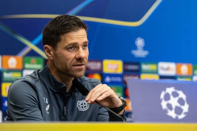 Press conference Bayer 04 Leverkusen, 25 11 2024 Xabi Alonso Head Coach, Bayer 04 Leverkusen , Press conference Bayer 04 Leverkusen BayArena, Leverkusen, 25 11 2024 Press conference for the UEFA Champions League match against RB Salzburg Copyright: xBEAUTIFULxSPORTS Buriakovx