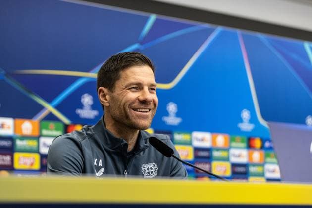 Press conference Bayer 04 Leverkusen, 25 11 2024 Xabi Alonso Head Coach, Bayer 04 Leverkusen , Press conference Bayer 04 Leverkusen BayArena, Leverkusen, 25 11 2024 Press conference for the UEFA Champions League match against RB Salzburg Copyright: xBEAUTIFULxSPORTS Buriakovx