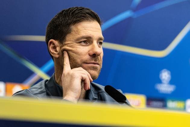 Press conference Bayer 04 Leverkusen, 25 11 2024 Xabi Alonso Head Coach, Bayer 04 Leverkusen , Press conference Bayer 04 Leverkusen BayArena, Leverkusen, 25 11 2024 Press conference for the UEFA Champions League match against RB Salzburg Copyright: xBEAUTIFULxSPORTS Buriakovx