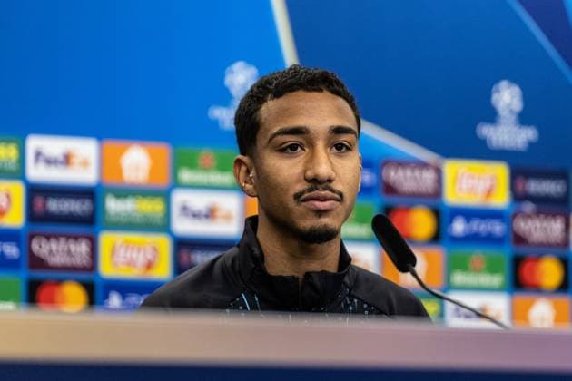 Press conference Bayer 04 Leverkusen, 25 11 2024 Arthur Bayer 04 Leverkusen, 13 Press conference Bayer 04 Leverkusen BayArena, Leverkusen, 25 11 2024 Press conference for the UEFA Champions League match against RB Salzburg Copyright: xBEAUTIFULxSPORTS Buriakovx