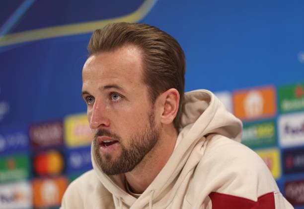 Munich, Germany, November 25, 2024 Football, Men, Season 2024 2025, FC Bayern Munich, Säbener Strasse, Training ground, International press conference, Champions League Harry Kane FC Bayern Munich head, Portrait at the press conference