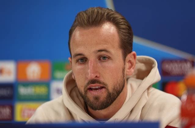Munich, Germany, November 25, 2024 Football, Men, Season 2024 2025, FC Bayern Munich, Säbener Strasse, Training ground, International press conference, Champions League Harry Kane FC Bayern Munich head, Portrait at the press conference