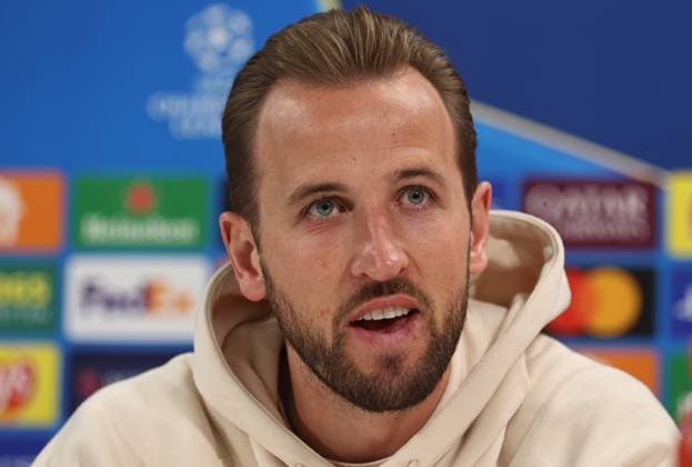 Munich, Germany, November 25, 2024 Football, Men, Season 2024 2025, FC Bayern Munich, Säbener Strasse, Training ground, International press conference, Champions League Harry Kane FC Bayern Munich head, Portrait at the press conference