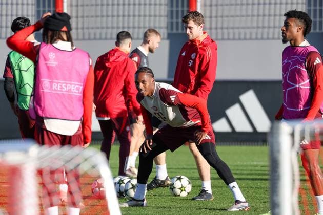 Mathys Tel FC Bayern Muenchen, 39 , Ger, Final training, FC Bayern Muenchen, Football, UEFA Champions League, Matchday 5, 2024 2025 season, 25 11 2024, Ger, Final training, FC Bayern Muenchen, Football, UEFA Champions League, Matchday 5, 2024 2025 season, 25 11 2024 Muenchen Copyright: xEibner-Pressefoto JennixMaulx EP_JML