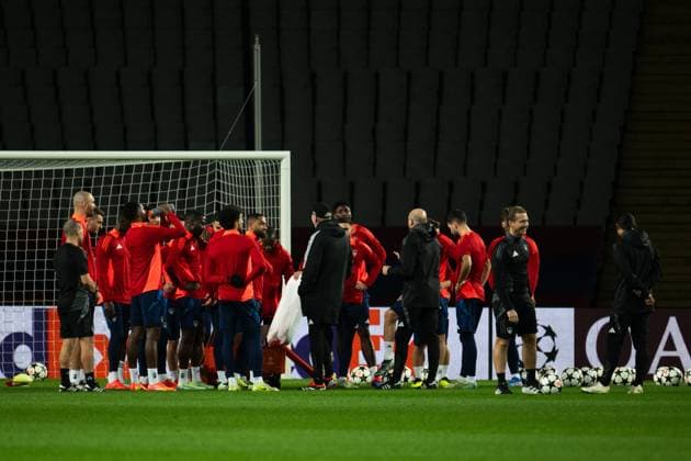 STADE BRESTOIS - VEILLE DE LIGUE DES CHAMPIONS PHOTOPQR OUEST FRANCE Guillaume Saligot ; Barcelone ; 25 11 2024 ; Football - Ligue des Champions ( LDC ) - Entrainement et conference de presse Brest Roy avant le match -FCBarcelona VS. Stade Brestois 29 ( SB29 Brest ) au Lluís Companys Olympic Stadium Stade Olympique de Montjuic a Barcelone ( Espagne ) , le 25 Novembre 2024 . Ici le groupe a l entrainement . Photo : Guillaume Saligot Ouest-France Barcelone France  Copyright: xPHOTOPQR OUESTxFRANCE MAXPPPxGuillaumexSaligotx 20241125OFR0206 20241125OFR0206