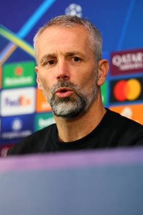 RB Leipzig Press Conference Champions League Milan, 25 11 2024, Giuseppe Meazza Stadium, Football, Champions League, Matchday 1, RB Leipzig vs Inter Milan on 26 11 2024 , RB Leipzig Press Conference , In the picture Coach Marco Rose, RB Leipzig , Picture Point