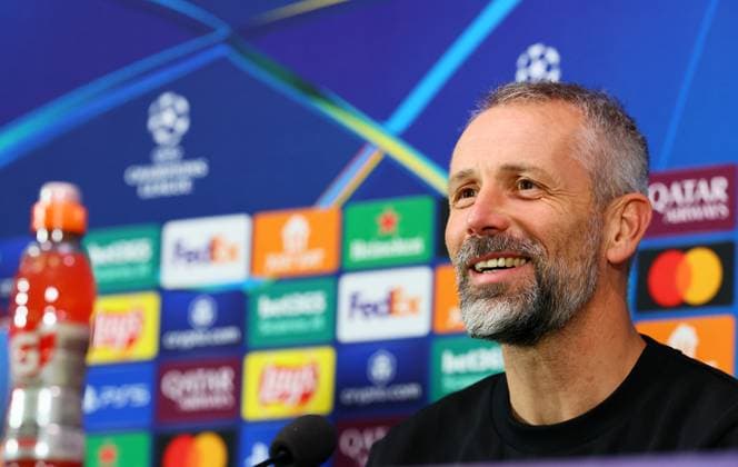 RB Leipzig Press Conference Champions League Milan, 25 11 2024, Giuseppe Meazza Stadium, Football, Champions League, Matchday 1, RB Leipzig vs Inter Milan on 26 11 2024 , RB Leipzig Press Conference , In the picture Coach Marco Rose, RB Leipzig , Picture Point