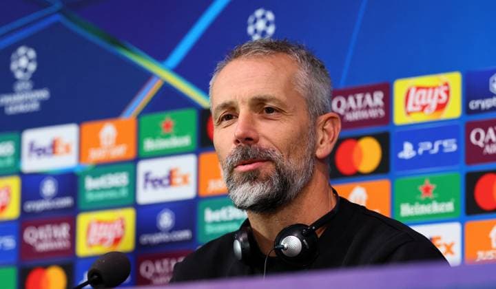 RB Leipzig Press Conference Champions League Milan, 25 11 2024, Giuseppe Meazza Stadium, Football, Champions League, Matchday 1, RB Leipzig vs Inter Milan on 26 11 2024 , RB Leipzig Press Conference , In the picture Coach Marco Rose, RB Leipzig , Picture Point