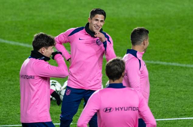 Football players of Atletico Madrid in action during the training session prior to the UEFA Champions League, round 5, match AC Sparta Praha vs Atletico Madrid, in Prague, Czech Republic, on November 25, 2024. (CTKxPhoto MichaelaxRihova) CTKPhotoP2024112506476  CTKPhotoP2024112506476