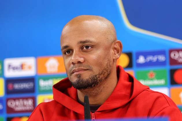 Munich, Germany, November 25, 2024 Football, Men, Season 2024 2025, FC Bayern Munich, Säbener Strasse, Training ground, International press conference, Champions League Vincent Kompany, Coach FC Bayern Munich Head, Portrait at the press conference
