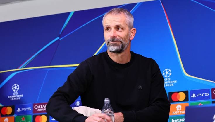 RB Leipzig Press Conference Champions League Milan, 25 11 2024, Giuseppe Meazza Stadium, Football, Champions League, Matchday 1, RB Leipzig vs Inter Milan on 26 11 2024 , RB Leipzig Press Conference , In the picture Coach Marco Rose, RB Leipzig , Picture Point