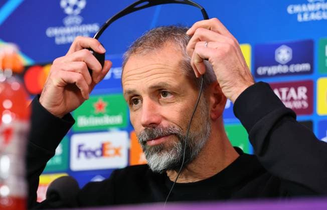 RB Leipzig Press Conference Champions League Milan, 25 11 2024, Giuseppe Meazza Stadium, Football, Champions League, Matchday 1, RB Leipzig vs Inter Milan on 26 11 2024 , RB Leipzig Press Conference , In the picture Coach Marco Rose, RB Leipzig , Picture Point