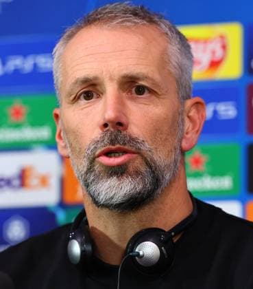 RB Leipzig Press Conference Champions League Milan, 25 11 2024, Giuseppe Meazza Stadium, Football, Champions League, Matchday 1, RB Leipzig vs Inter Milan on 26 11 2024 , RB Leipzig Press Conference , In the picture Coach Marco Rose, RB Leipzig , Picture Point