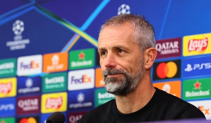 RB Leipzig Press Conference Champions League Milan, 25 11 2024, Giuseppe Meazza Stadium, Football, Champions League, Matchday 1, RB Leipzig vs Inter Milan on 26 11 2024 , RB Leipzig Press Conference , In the picture Coach Marco Rose, RB Leipzig , Picture Point