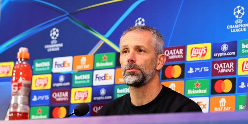 RB Leipzig Press Conference Champions League Milan, 25 11 2024, Giuseppe Meazza Stadium, Football, Champions League, Matchday 1, RB Leipzig vs Inter Milan on 26 11 2024 , RB Leipzig Press Conference , In the picture Coach Marco Rose, RB Leipzig , Picture Point