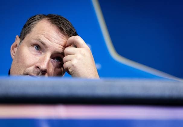 MANCHESTER - Coach Brian Priske of Feyenoord Rotterdam speaks to the press ahead of the UEFA Champions League match against Manchester City at the Etihad Stadium on Nov. 25 in Manchester, United Kingdom. ANP KOEN VAN WEEL xVIxANPxSportx xxANPxIVx 514279567 originalFilename: 514279567.jpg