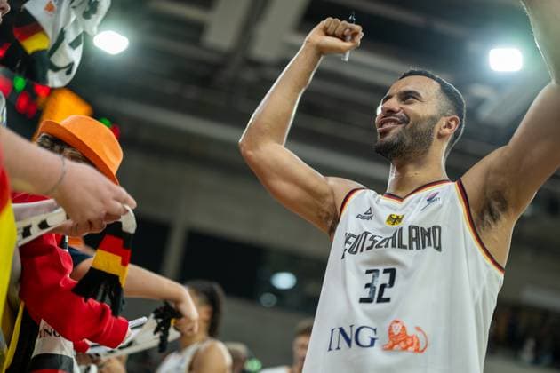 The German team wins with 80 61, Johannes Thiemann Germany, 32 , GER, Germany vs Sweden, basketball, national match, round 4, match day 4, season 2024 2025, 25 11 2024, GER, Germany vs Sweden, basketball, national match, round 4, match day 4, season 2024 2025, 25 11 2024 Heidelberg Copyright: xEibner-Pressefoto SaschaxWaltherx EP_EER