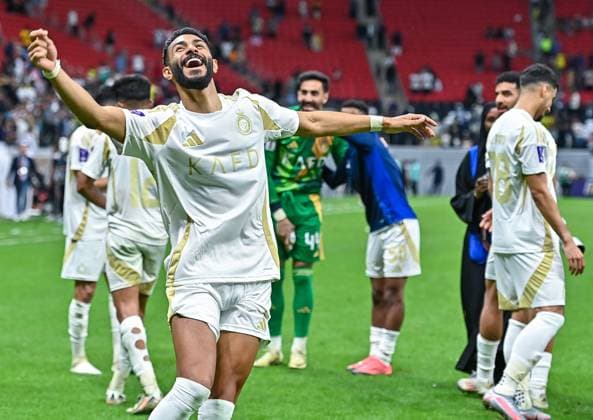 AFC CHAMPIONS LEAGUE ELITE, AL GHARAFA SC (QTR) v AL NASSR FC (KSA) Nawaf Boushal of Al Nassr FC celebrates after the AFC Champions League elite west football match between Qatar s Al Gharafa SC and Saudi Arabia s Al Nassr FC at Al-Bayt Stadium in Al Khor, Qatar, on November 25, 2024 DOHA Qatar Copyright: xNAUSHADx