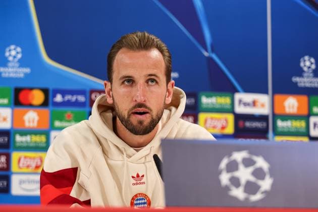 Harry Kane FC Bayern Muenchen, 09 at the press conference, Ger, International press conference, FC Bayern Muenchen, Football, UEFA Champions League, Matchday 5, 2024 2025 season, 25 11 2024, Ger, International press conference, FC Bayern Muenchen, Football, UEFA Champions League, Matchday 5, 2024 2025 season, 25 11 2024 Muenchen Copyright: xEibner-Pressefoto JennixMaulx EP_JML