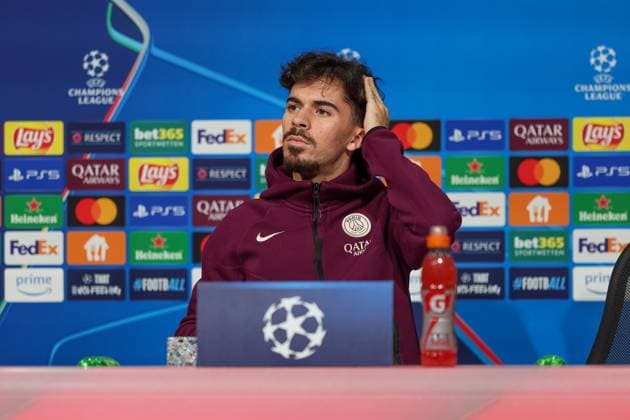 Vitinha Paris Saint Germain, PSG, 17 at press conference, Ger, International press conference, Paris Saint Germain, PSG, Football, UEFA Champions League, Matchday 5, 2024 2025 season, 25 11 2024, Ger, International press conference, Paris Saint Germain, PSG, Football, UEFA Champions League, Matchday 5, 2024 2025 season, 25 11 2024 Muenchen Copyright: xEibner-Pressefoto JennixMaulx EP_JML
