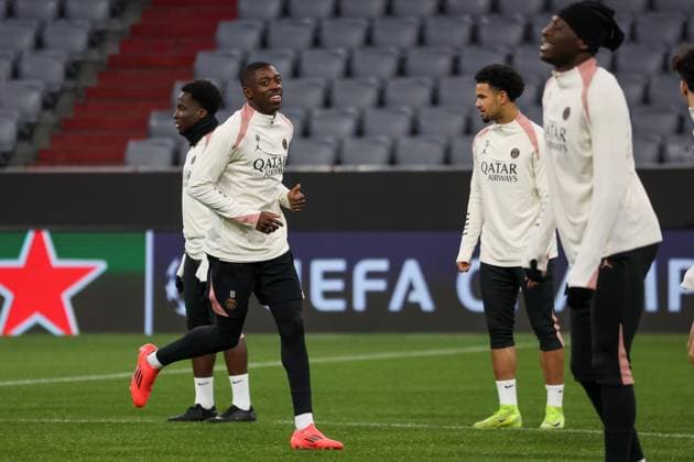 Ousmane Dembele Paris Saint Germain, PSG, 10 , Ger, Final training, Paris Saint Germain, PSG, Football, UEFA Champions League, Matchday 5, 2024 2025 season, 25 11 2024, Ger, Final training, Paris Saint Germain, PSG, Football, UEFA Champions League, Matchday 5, 2024 2025 season, 25 11 2024 Muenchen Copyright: xEibner-Pressefoto JennixMaulx EP_JML