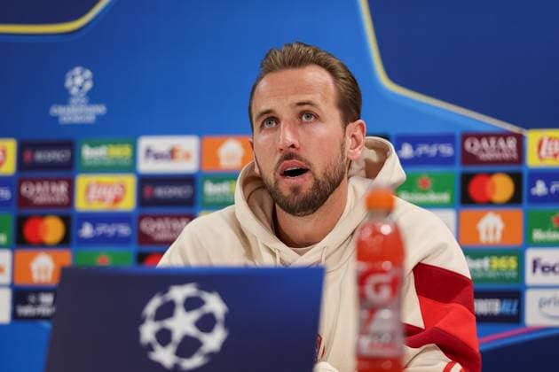 Harry Kane FC Bayern Muenchen, 09 at the press conference, Ger, International press conference, FC Bayern Muenchen, Football, UEFA Champions League, Matchday 5, 2024 2025 season, 25 11 2024, Ger, International press conference, FC Bayern Muenchen, Football, UEFA Champions League, Matchday 5, 2024 2025 season, 25 11 2024 Muenchen Copyright: xEibner-Pressefoto JennixMaulx EP_JML