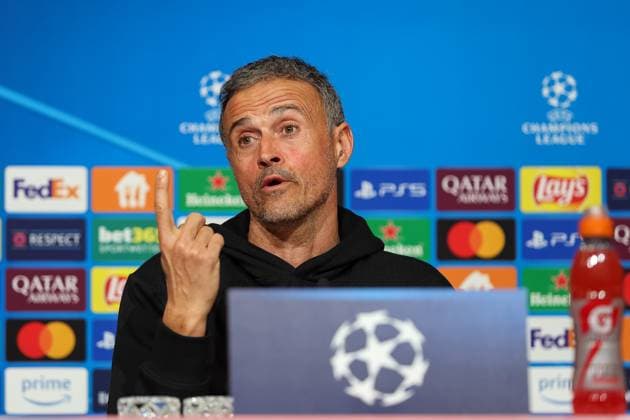 Luis Enrique Martinez Garcia Paris Saint Germain, PSG, Head Coach at the press conference, Ger, International press conference, Paris Saint Germain, PSG, Football, UEFA Champions League, Matchday 5, 2024 2025 season, 25 11 2024, Ger, International press conference, Paris Saint Germain, PSG, Football, UEFA Champions League, Matchday 5, 2024 2025 season, 25 11 2024 Muenchen Copyright: xEibner-Pressefoto JennixMaulx EP_JML
