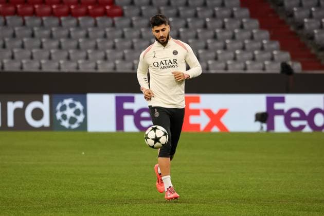Marco Asensio Paris Saint Germain, PSG, 11 with ball at training, Ger, Final training, Paris Saint Germain, PSG, Football, UEFA Champions League, Matchday 5, 2024 2025 season, 25 11 2024, Ger, Final training, Paris Saint Germain, PSG, Football, UEFA Champions League, Matchday 5, 2024 2025 season, 25 11 2024 Muenchen Copyright: xEibner-Pressefoto JennixMaulx EP_JML