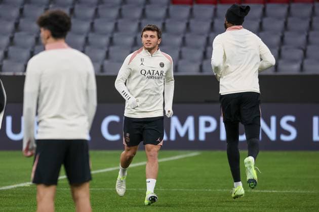 Joao Neves Paris Saint Germain, PSG, 87 , Ger, Final training, Paris Saint Germain, PSG, Football, UEFA Champions League, Matchday 5, 2024 2025 season, 25 11 2024, Ger, Final training, Paris Saint Germain, PSG, Football, UEFA Champions League, Matchday 5, 2024 2025 season, 25 11 2024 Muenchen Copyright: xEibner-Pressefoto JennixMaulx EP_JML