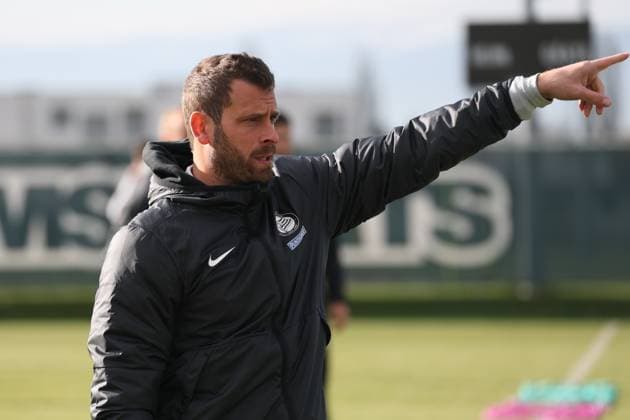 SOCCER - UEFA CL, Sturm vs Girona GRAZ,AUSTRIA,26.NOV.24 - SOCCER - UEFA Champions League, SK Sturm Graz vs Girona FC, preview, training Sturm. Image shows head coach Juergen Saeumel (Sturm).  GEPAxpictures xChrisxBauer