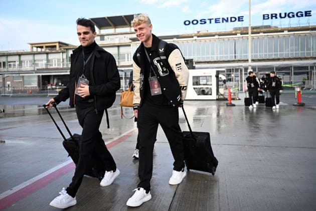 Football, CL, Club Brugge, departure to Glasgow