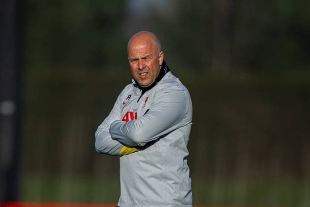 Football - UEFA Champions League - League Phase - Liverpool FC v Real Madrid CF - MD-1 LIVERPOOL, ENGLAND - Tuesday, November 26, 2024: Liverpool s head coach Arne Slot during a training session at the AXA Training Centre ahead of the UEFA Champions League match between Liverpool FC and Real Madrid CF. (Photo by David Rawcliffe Propaganda) LIVERPOOL AXA Training Centre MERSEYSIDE ENGLAND  Copyright: xDavidxRawcliffex P2024-11-26-Liverpool_Madrid_MD-1