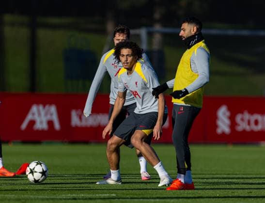 Football - UEFA Champions League - League Phase - Liverpool FC v Real Madrid CF - MD-1 LIVERPOOL, ENGLAND - Tuesday, November 26, 2024: Liverpool s Jayden Danns during a training session at the AXA Training Centre ahead of the UEFA Champions League match between Liverpool FC and Real Madrid CF. (Photo by David Rawcliffe Propaganda) LIVERPOOL AXA Training Centre MERSEYSIDE ENGLAND  Copyright: xDavidxRawcliffex P2024-11-26-Liverpool_Madrid_MD-1-25