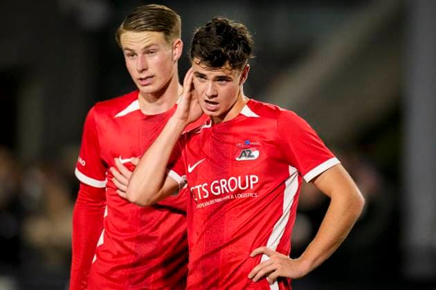 2024-11-26 AZ U19 v Manchester United, ManU U19 - UEFA Youth League 2024 25 WIJDEWORMER, NETHERLANDS - NOVEMBER 26: Bohdan Budko of AZ U19 looks dejected during the UEFA Youth League 2024 25 match between AZ U19 and Manchester United U19 at AFAS Trainingscomplex on November 26, 2024 in Wijdewormer, Netherlands. Wijdewormer AFAS Trainingscomplex Netherlands Content not available for redistribution in The Netherlands directly or indirectly through any third parties. Copyright: xEdxvanxdexPolx