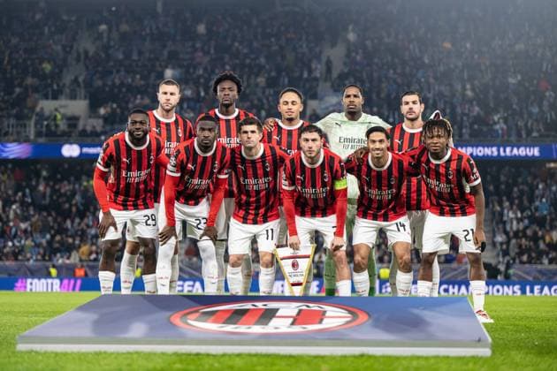 Team AC Milan during UEFA Champions league match, SK Slovan Bratislava - AC Milan , 26. november 2024, Tehelne pole Stadium, Bratislava, Slovakia Copyright: xMICHALxFAJT,ZOSPORTU.SKx DSC_6717