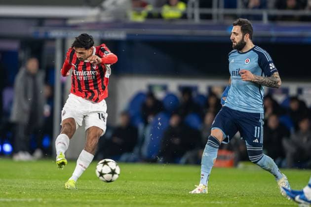 during UEFA Champions league match, SK Slovan Bratislava - AC Milan , 26. november 2024, Tehelne pole Stadium, Bratislava, Slovakia Copyright: xMICHALxFAJT,ZOSPORTU.SKx FAJ_4874