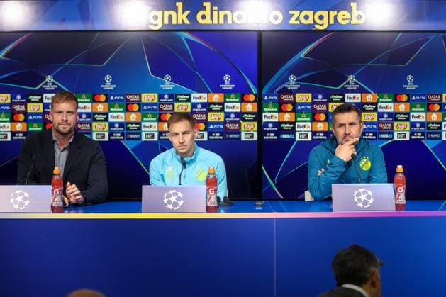 UEFA Chapmions League: Dinamo Zagreb press and training Dinamo Zagreb s players Marko Rog and Head Coach of GNK Dinamo Zagreb Nenad Bjelica speaks on a press conference, PK, Pressekonferenz at Maksimir Stadium in Zagreb, Croatia, on November 26, 2024.  IgorxKralj PIXSELL