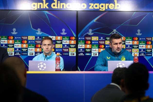 UEFA Chapmions League: Dinamo Zagreb press and training Dinamo Zagreb s players Marko Rog and Head Coach of GNK Dinamo Zagreb Nenad Bjelica speaks on a press conference, PK, Pressekonferenz at Maksimir Stadium in Zagreb, Croatia, on November 26, 2024.  IgorxKralj PIXSELL