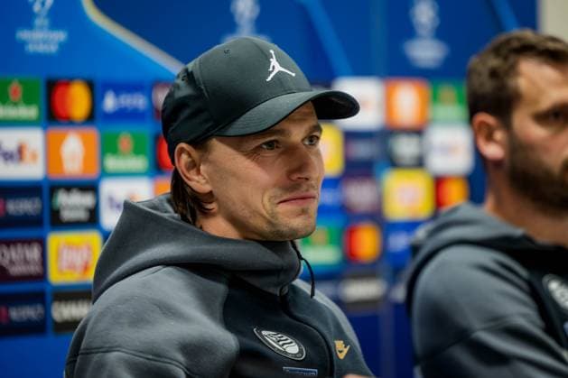SOCCER - UEFA CL, Sturm vs Girona KLAGENFURT,AUSTRIA,26.NOV.24 - SOCCER - UEFA Champions League, SK Sturm Graz vs Girona FC, preview, press conference, PK, Pressekonferenz Sturm. Image shows Stefan Hierlaender (Sturm).  GEPAxpictures xMatthiasxTrinkl