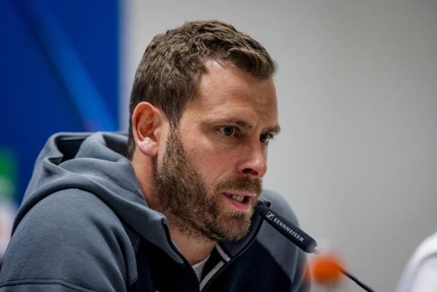 SOCCER - UEFA CL, Sturm vs Girona KLAGENFURT,AUSTRIA,26.NOV.24 - SOCCER - UEFA Champions League, SK Sturm Graz vs Girona FC, preview, press conference, PK, Pressekonferenz Sturm. Image shows head coach Juergen Saeumel (Sturm).  GEPAxpictures xMatthiasxTrinkl