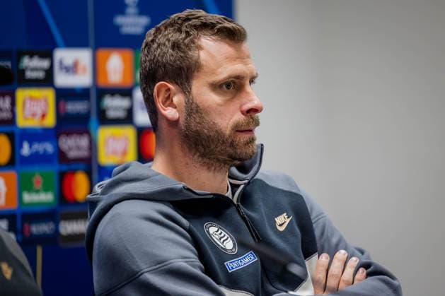 SOCCER - UEFA CL, Sturm vs Girona KLAGENFURT,AUSTRIA,26.NOV.24 - SOCCER - UEFA Champions League, SK Sturm Graz vs Girona FC, preview, press conference, PK, Pressekonferenz Sturm. Image shows head coach Juergen Saeumel (Sturm).  GEPAxpictures xMatthiasxTrinkl